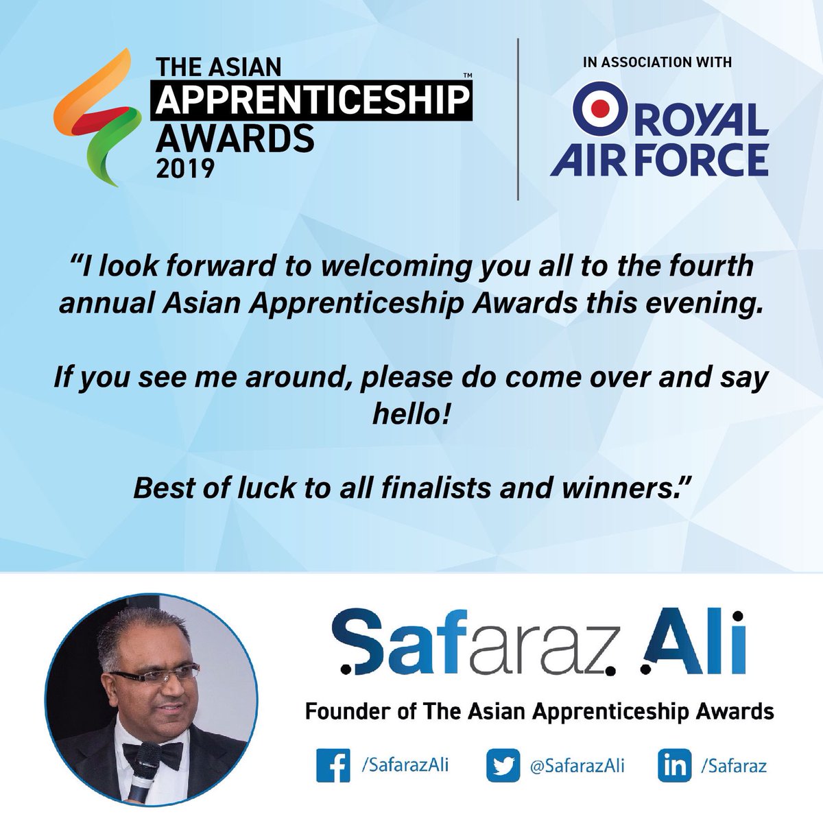 See you all tonight #asianappawards and thank you for your support