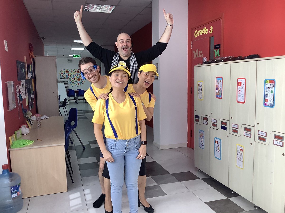 Happy Halloween everyone. Thanks for the Floor 5 upper Elementary team at @ISSPVN  for their mischief as my minions! And yes I shaved my head lol #halloween2019 #Minions #isspcelebrates #cognitaway