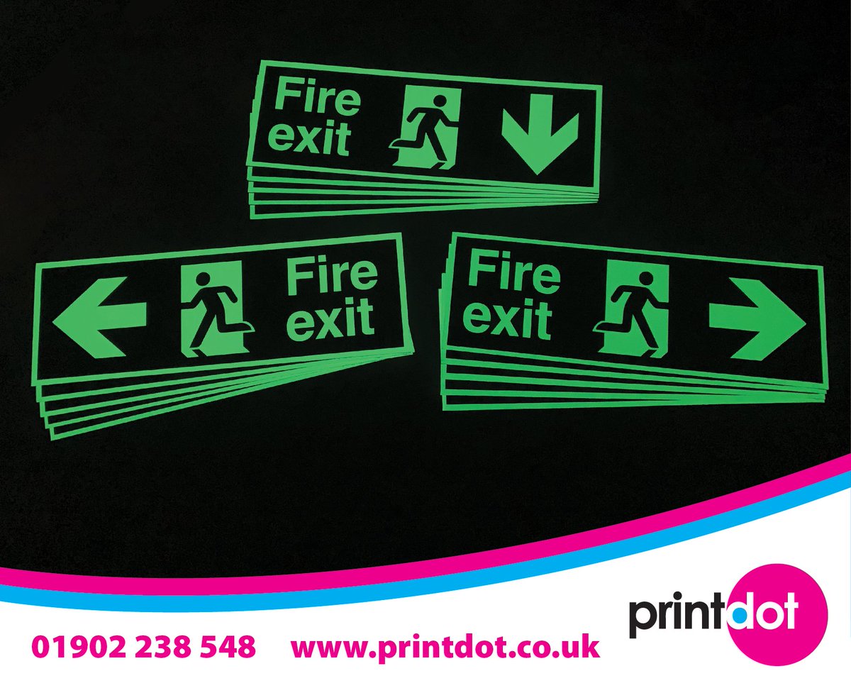 Printdot's tweet image. Something a bit different! 15 glow in the dark fire safety signs for GEP Group - A directly printed black aluminium plate with cut vinyl applied on top.

See them glow below and let us know your thoughts! 😀

📞 01902 238 548
📧 enquiries@printdot.co.uk
🌐 printdot.co.uk