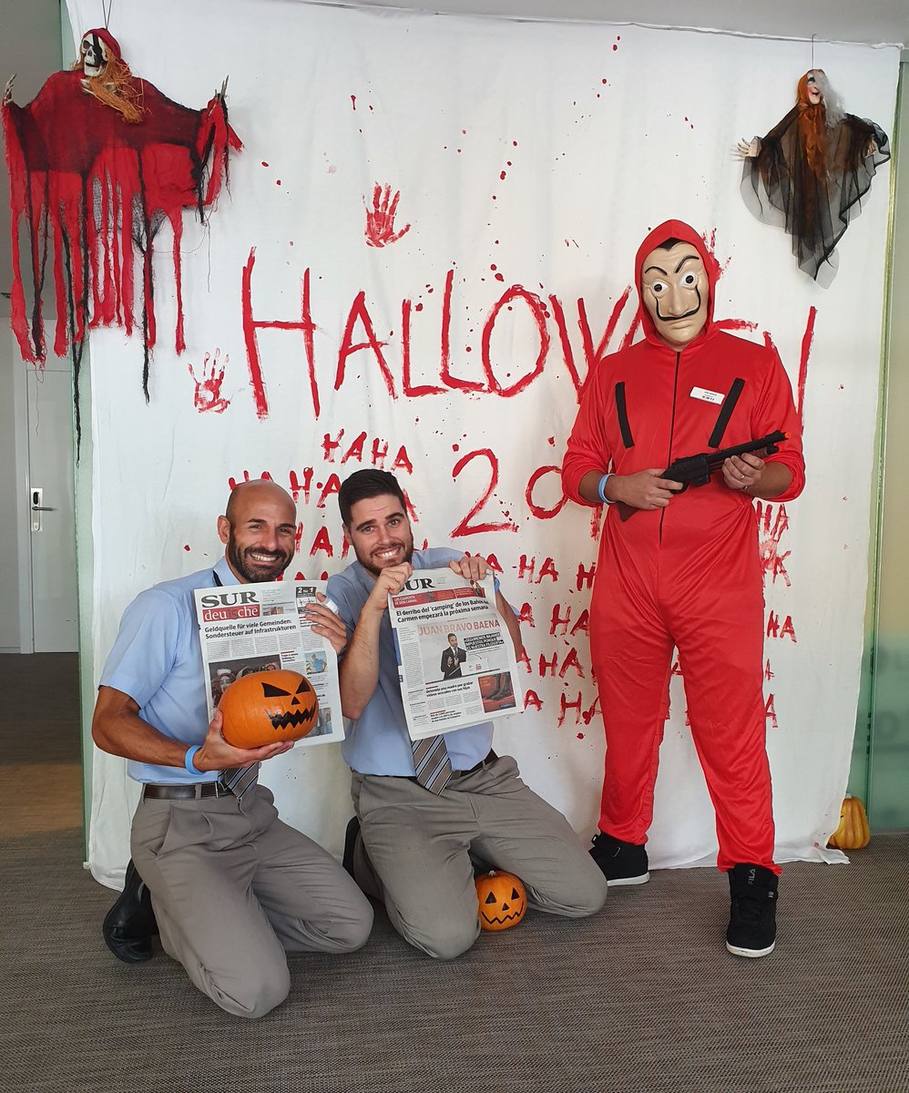 ⚠️ Breaking News! Our lovely reception team at #PuebloQuinta has been kidnapped in a #MoneyHeist assault 😱
We kindly request you to leave our phone lines free as we are waiting for the Professor's call ☎️
#LAQTEAM #letusentertainyou #Halloween19 #AgenteBormujos  #DiamondCareers