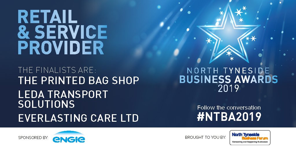 NTBusinessForum's tweet photo. The Retail &amp; Service Provider finalists for #NTBA2019 are @CareEverlasting @printedbagshop @ledatransport https://t.co/TFVuKVrOj5