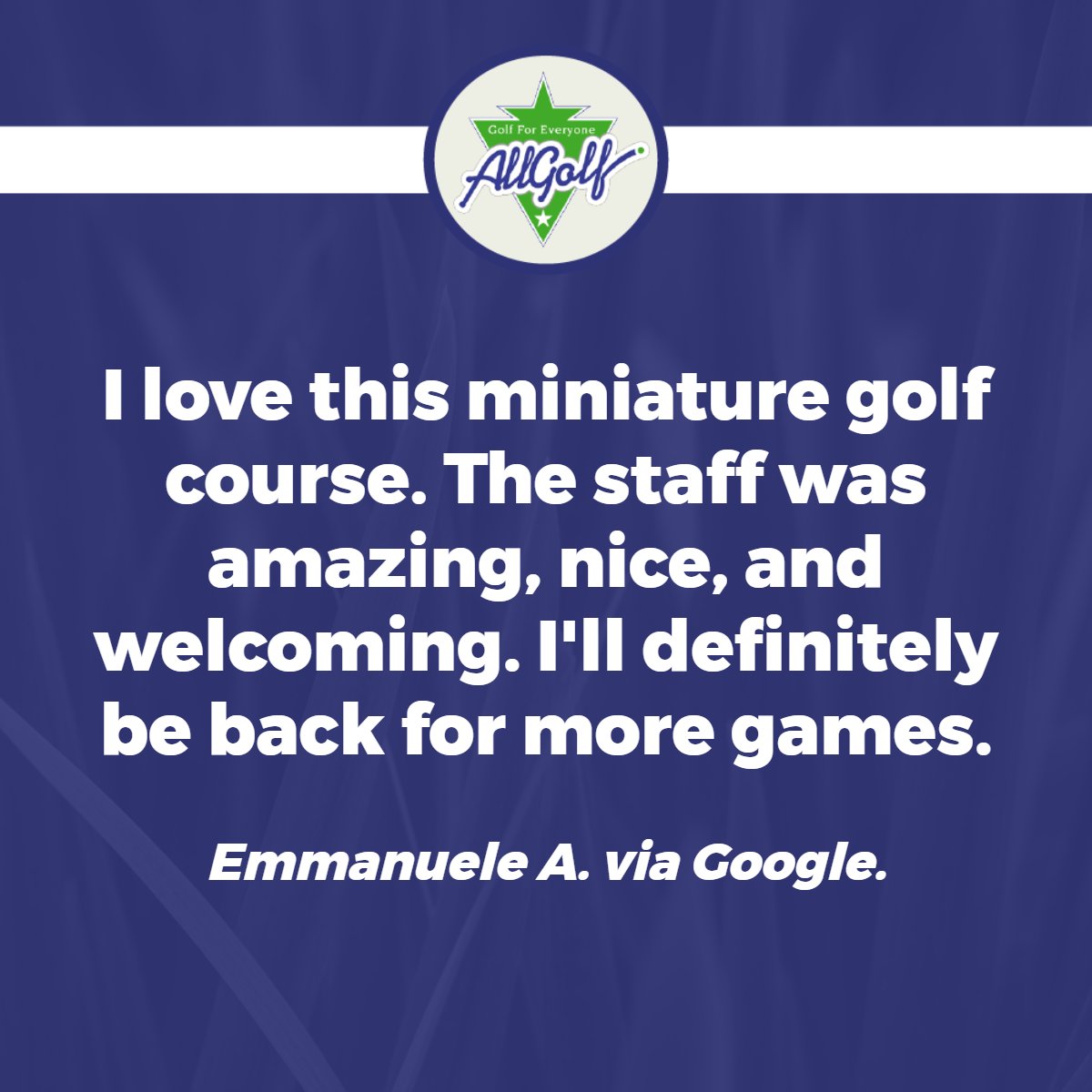 We're a great, family-friendly spot for everyone who wants to have fun.