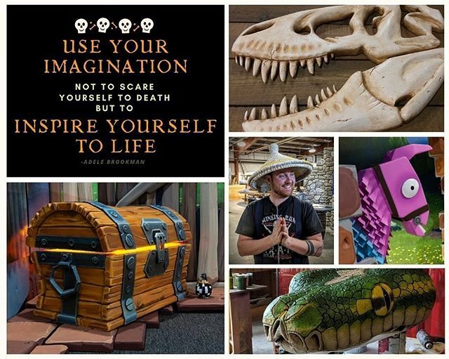 KingdomProds's tweet photo. 🎃Happy Halloween Everyone! 
Have a Spooky Inspiring Day!🎃 #cincinnati #halloween #fortnite #design #build #dinosaur https://t.co/zHDD5HbsXS https://t.co/duTIrzNQ4Y