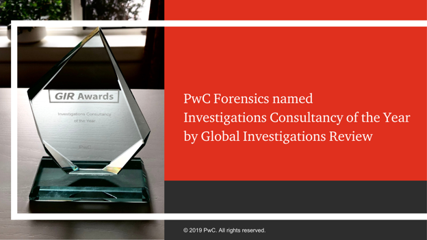 SanjaySubraman's tweet photo. And the winner is…PwC Forensics! We’re #pwcproud to announce that PwC Forensics has been named #GIR’s Investigations Consultancy of the Year! https://t.co/XNyn7pDftO https://t.co/40lqqy7Yo2