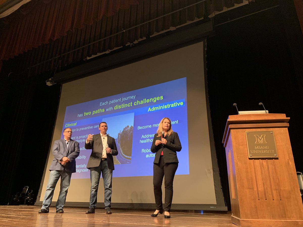 Proud to announce the client challenge launch in the #fyic! Grateful thanks to Mary Curran, Chris Donovan, Mike Lewis and Carrie Morrie at the Cleveland Clinic! Student opportunities with experiential learning in the #FarmerSchoolMU are amazing! #loveandhonor