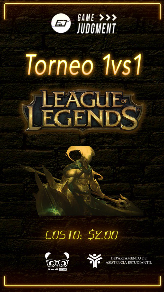 GameJudgment's tweet photo. Mañanaaaa tendremos en #TheLastSmash un torneo de #LeagueOfLegends 😎

Recuerden mañana de 8:00 A.M a 3:00 P. M en la Universidad Don Bosco.

*Abierto a todo público* 🎮🔥

@MiGamerES
@Marpineeda
@InjuveSV https://t.co/JxrQvxrHDV