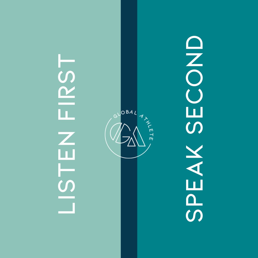 GlobalAthleteHQ's tweet photo. LISTEN FIRST, SPEAK SECOND
Sound simple? We could do with more of this approach in sport, but that's exactly what we do as we humbly listen to what athletes want to see change in sport.
#WeAreAthlete #AthleteRights #ChangeSport https://t.co/2oAokQRBat