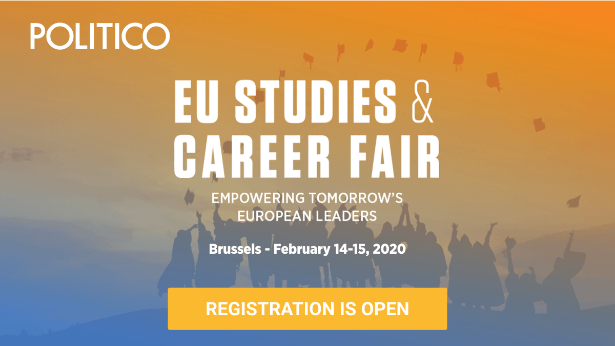 Have you registered for POLITICO's EU Studies and Career Fair yet? Now is the time - Register today for a chance to gain exclusive access to day 1 of the fair >> studiesandcareerfair.eu | #EUSCF2020