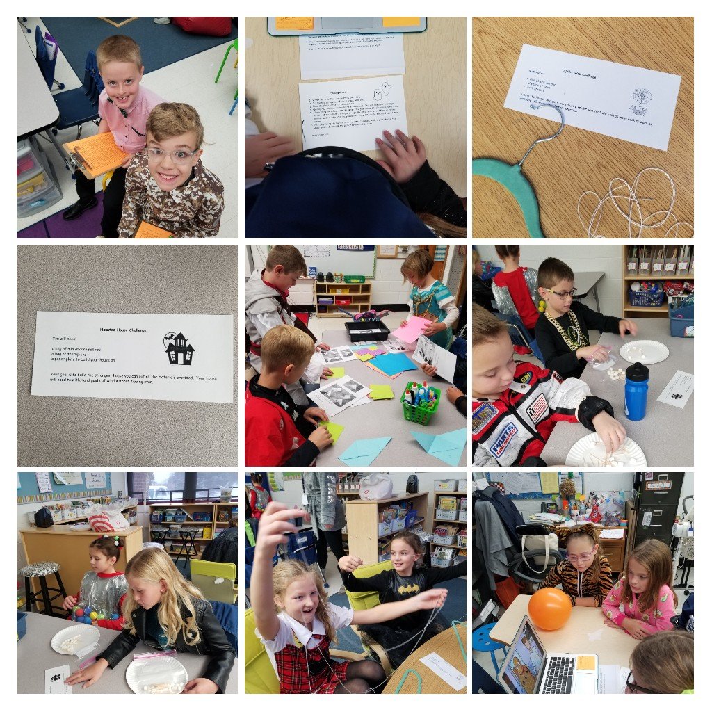 SDMConsolidated's tweet photo. Mrs. Buhle and her 3rd graders are doing some spooky STEAM activities today! We love to see their minds at work engineering webs and haunted houses, learning about protons, neutrons,  electrons,  origami, and more! #MiltonPride https://t.co/gpyeMxnTtg