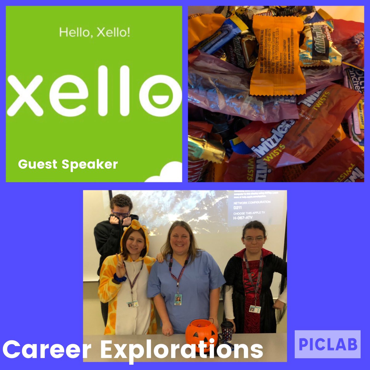 MsALongmore's tweet photo. Thankful that our school counselor Mrs. Stephens was our guest speaker in #careerexploration today! Happy Halloween! https://t.co/6NlrHrtVsJ