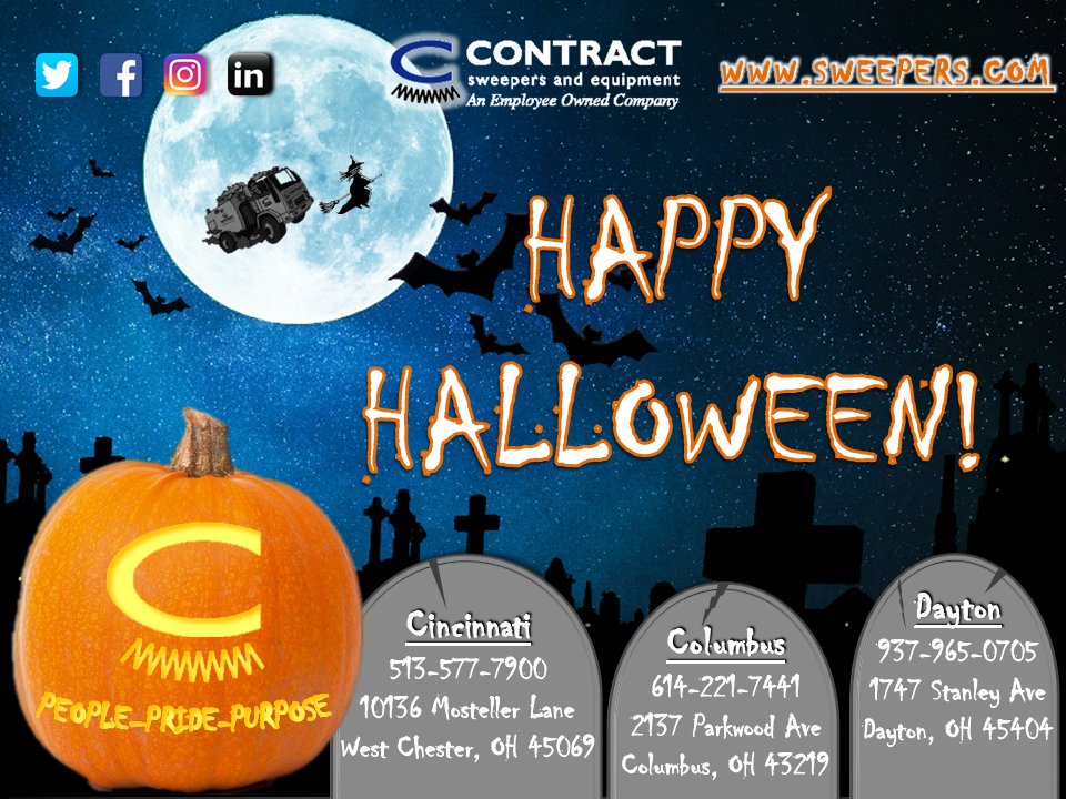 ContractSweeper's tweet image. Happy Halloween!

#Halloween #StreetSweeping #ContractSweepers