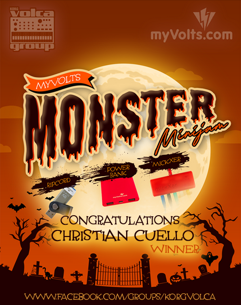 VolcaJam's tweet image. Congratulations to Christian Cuello for winning the @KorgUK volca group @MyVoltsTweets Monster Minijam Competition!!!

Thanks to all the participants for their spooky jams! 🎃👻🎹

You can view his winning entry here: youtube.com/watch?v=R0io8X…

facebook.com/groups/korgvol…

#korg #volca
