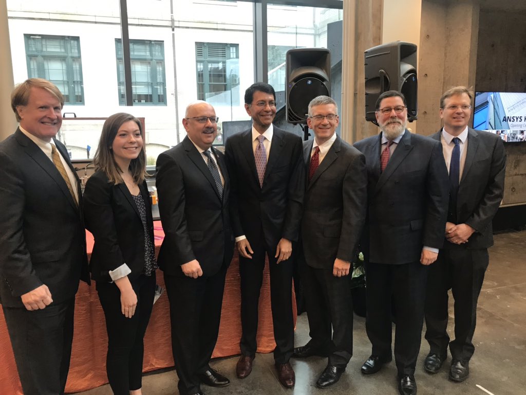 TheNextPGH's tweet photo. This morning, Mayor @billpeduto &amp; local leaders celebrated the opening of @ANSYS Hall at @CarnegieMellon.

This space is a partner to the CMU maker movement. An initiative where students turn ideas into products. A testament to the evolving manufacturing economy in @CityPGH. https://t.co/aYXrswkbmz