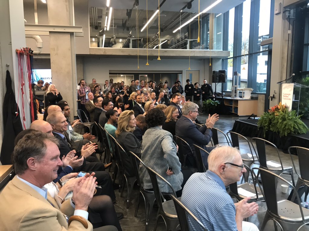 This morning, Mayor <a href="/billpeduto/">bill peduto</a> &amp; local leaders celebrated the opening of <a href="/ANSYS/">Ansys</a> Hall at <a href="/CarnegieMellon/">Carnegie Mellon University</a>.

This space is a partner to the CMU maker movement. An initiative where students turn ideas into products. A testament to the evolving manufacturing economy in @CityPGH.