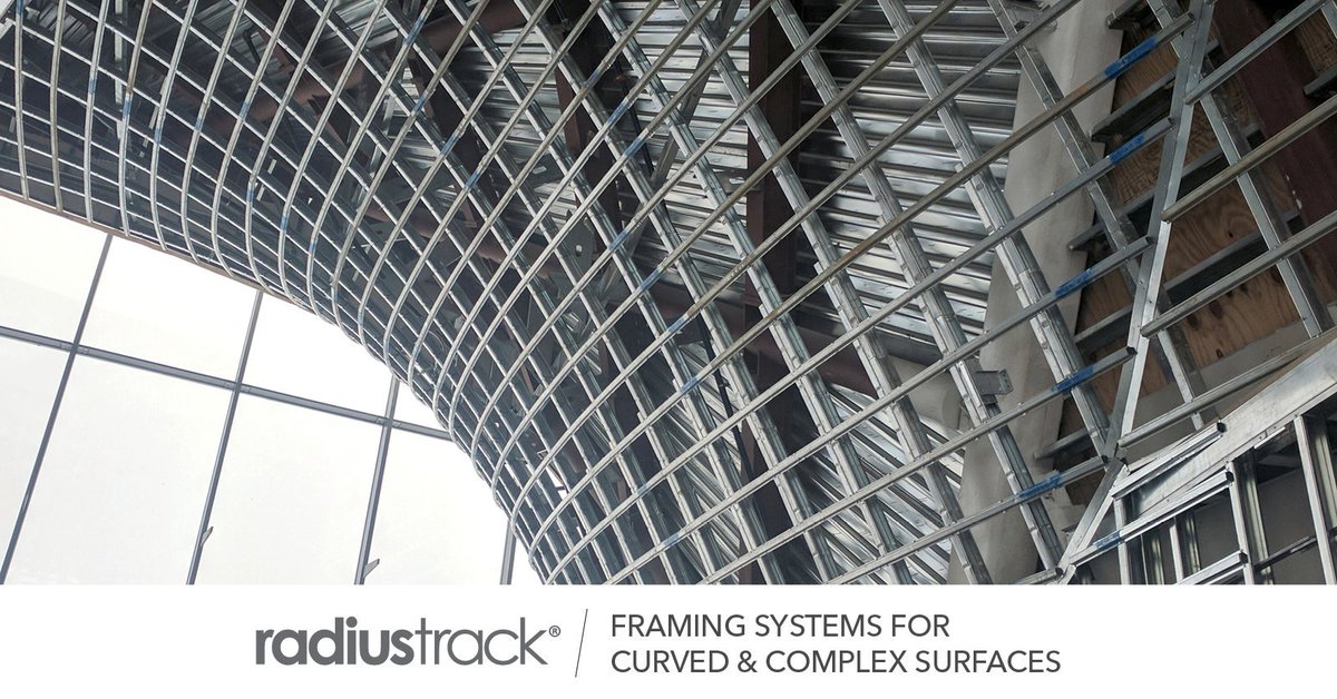 RadiusTrack's tweet image. Ensure cost-effective, constructable framing systems to accurately deliver curved or complex surfaces for facades, roofs, walls and ceilings. Meet with a Radius Track Corporation expert at DBIA 2019 Nov. 6 – 8 in Las Vegas info@radiustrack.com #CurvedFraming #ComplexGeometry