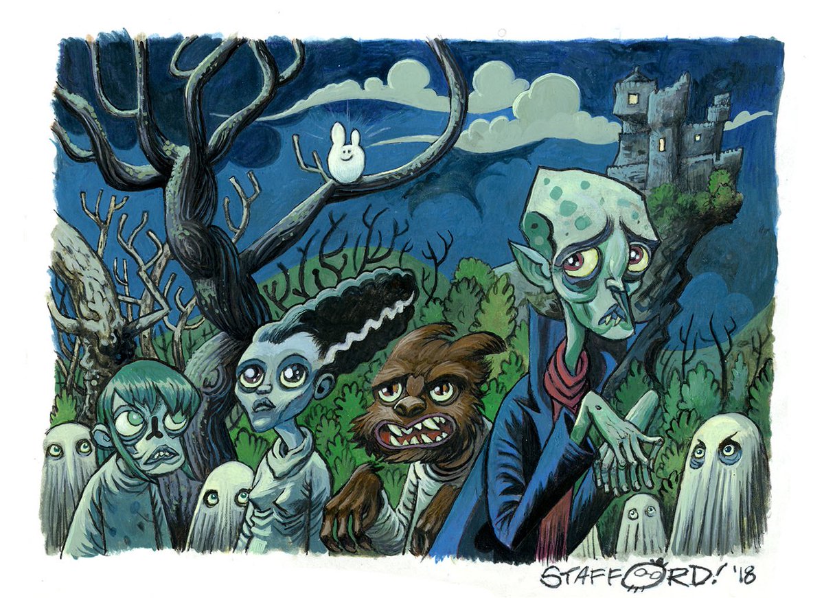 A very SPOO-WOOKY Halloween to you all! 👻🎃🧛🏼‍♂️ ✨Art by Mark Stafford (hocus-baloney.com)✨