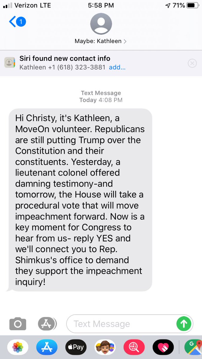 MiniLuver85's tweet photo. @RushLimbaughEIB I received this message randomly the other day and was wondering how legal it is to do this. https://t.co/db5S9l8C7T
