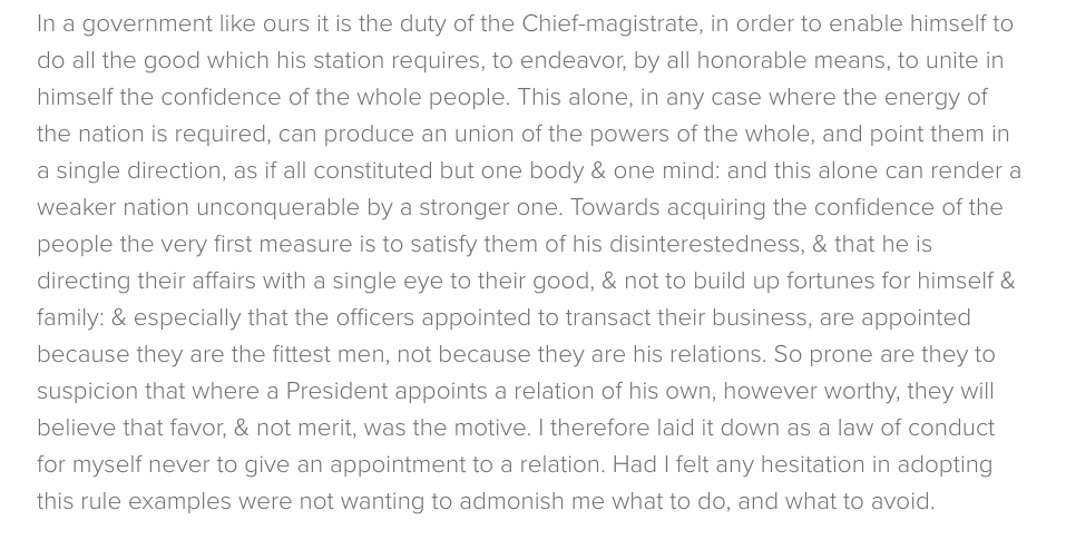 pourmecoffee's tweet image. I love history too! Here's Thomas Jefferson on nepotism. 

s-usih.org/2018/04/a-prop…