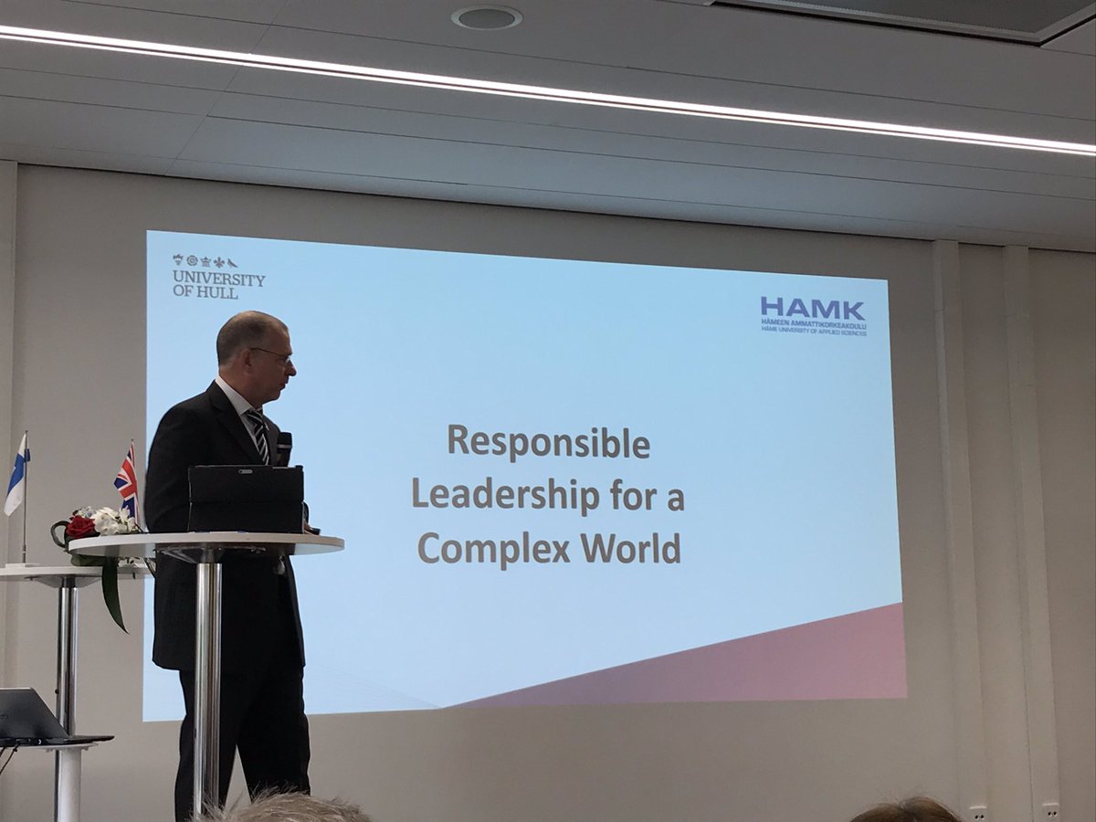 jjussila's tweet photo. Responsible Leadership for a Complex World - @UniOfHull Executive MBA the 3 Big Ideas: #connectedthinking #complexityandambiquity #leadresponsibly @HAMK_UAS https://t.co/4gumZvzZRE