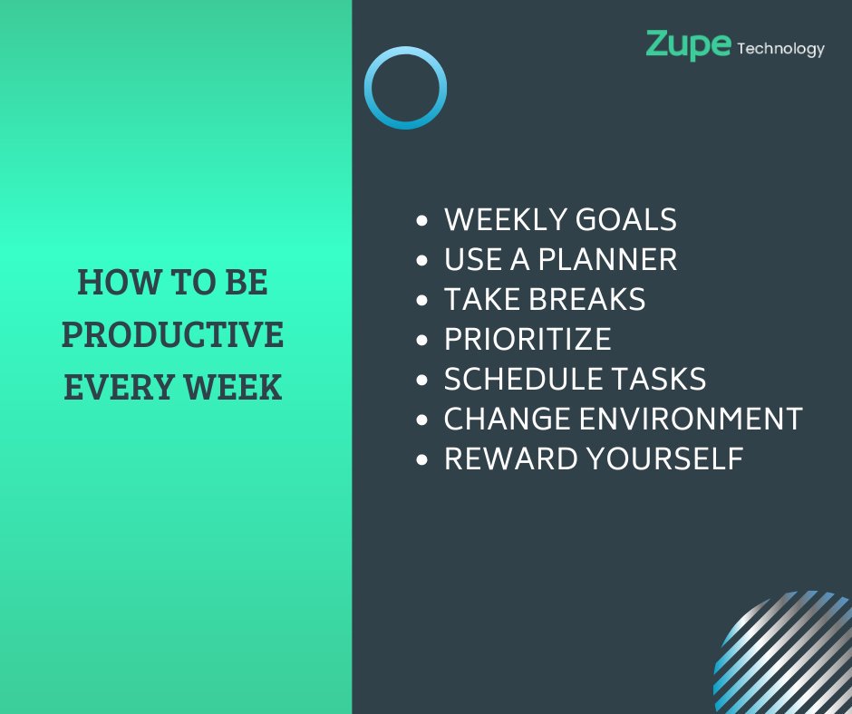 ZupeTech's tweet image. HOW TO BE PRODUCTIVE EVERY WEEK? 

.
#technology #tech #innovation #engineering #business #iphone #science #smartphone #apple #electronics #design #software #technews #android #gadgets #instatech #bhfyp #instagood #ai #coding #programming