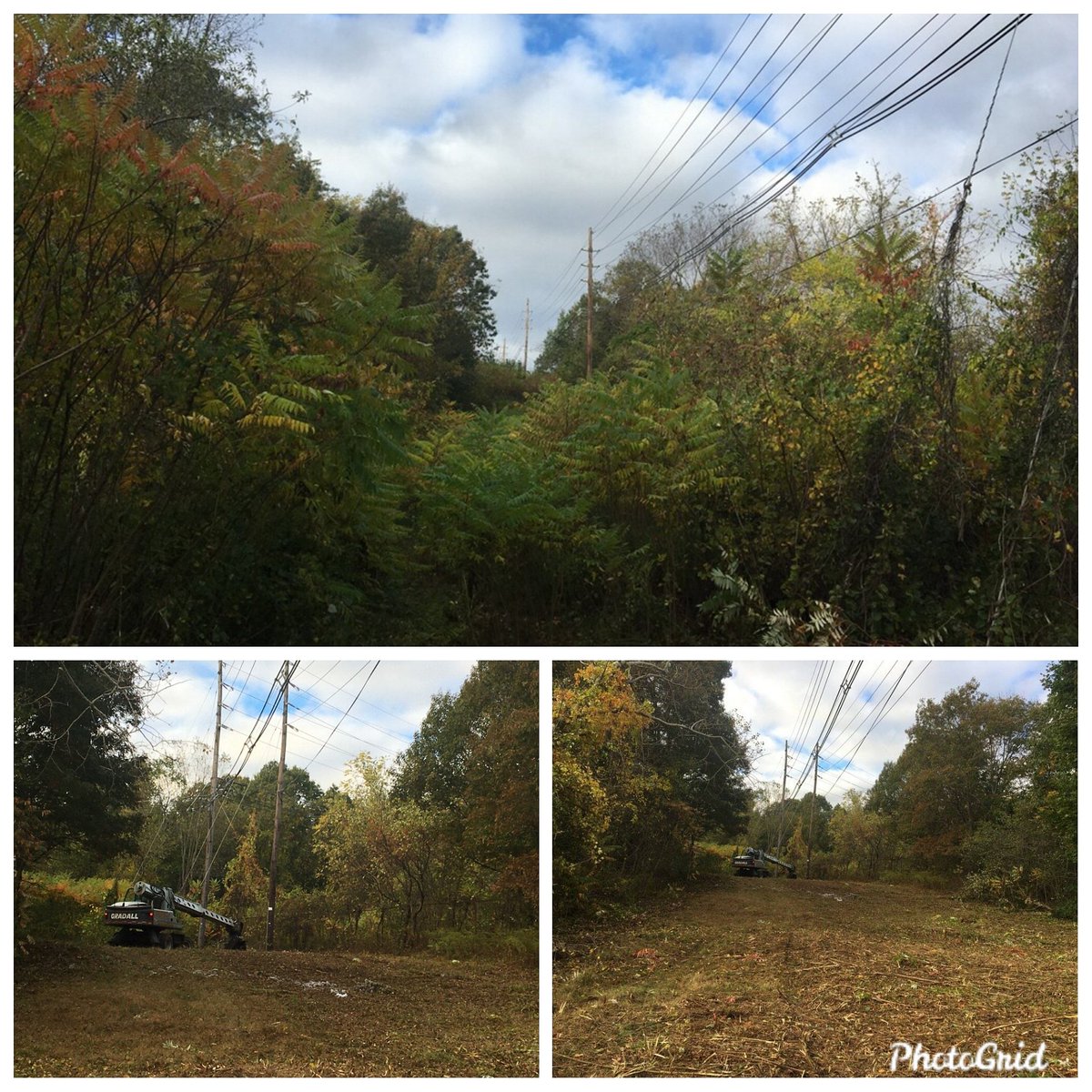 mrdirtrich's tweet photo. Mowing brush last week on this electrical #ROW for a north shore #DPW. Amazing job by our operator as u can see what was before, all mulched with our long reaching #gradall #Bronto!
#publicworksmakesithappen https://t.co/fkJ2AcEn3e