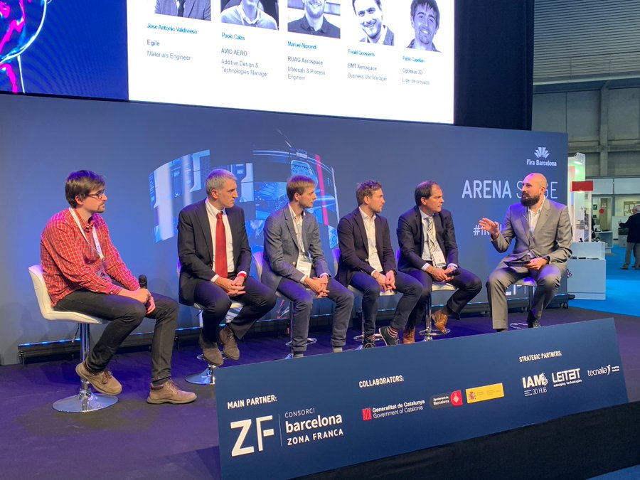 KIM_global's tweet photo. Nuestro compañero Isaac Matamoros moderó el Panel #Aeronáutico durante las #IN3DTalks en el @industry_arena . Fabricación aditiva y el sector aeroespacial con @Egile_group , @Avio_Group , @RUAG , #BMTAerospace, @optimus3d
#IndustryArena19 #InstitutionalPartners https://t.co/K9OfYFi1HM