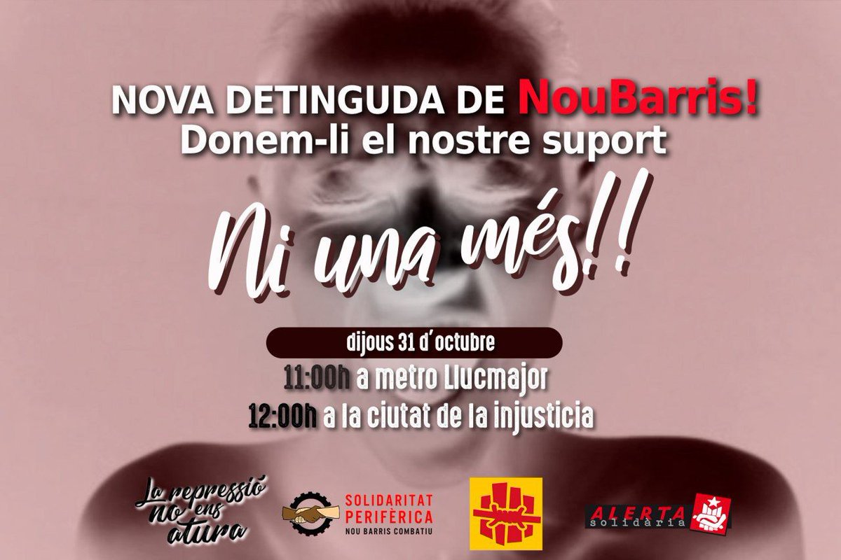 Camí de la Ciutat de la Justícia per reclamar la llibertat de la companya de #NouBarris detinguda. No estàs sola!

#LlibertatDetingudes #LaRepressióNoEnsAtura #ProuMuntatges #ProuRepressió
