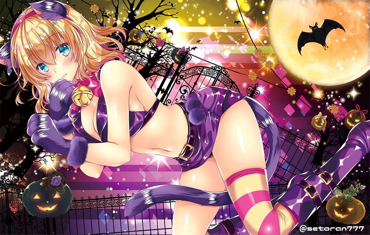 ハロウィーン🦇以前描いたにゃんにゃんアリスさんです。
紫・ピンク・オレンジのハロウィンカラーが可愛くて好き🌟 