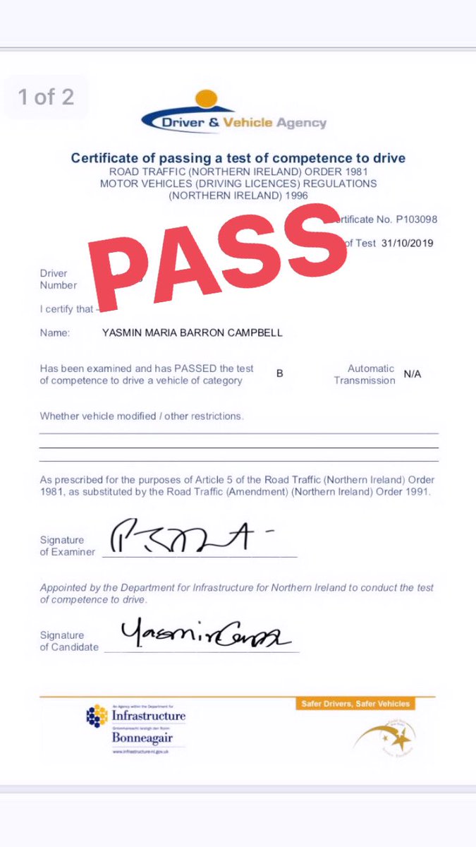 lessonsderry's tweet image. ⭐️⭐️CONGRATULATIONS⭐️⭐️ To   Yasmin Campbell  passed her driving test today 🚗💨💨💨. Contact me here or 07597681350 for info on lessons