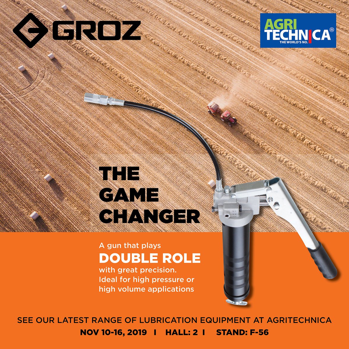 See our full range of #lubrication #equipment at #Agritechnica in Hanover.

Hall 2 | Stand F56 | 10th - 16th November 2019

Contact us for more info: marketing@groz-tools.com

#groz #tools #agriculture #grease