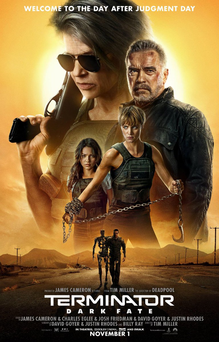 vernKPIX's tweet photo. The new Terminator (#6)...is baaacckk!!! @Terminator #DarkFate #HeartPounding #Strong #UnrelentingAction Move over @Schwarzenegger #T800 @Linda_Hamilton  #SarahConnor. There’s new faces of Badazz! #Grace @tmackenziedavis and  #Dani @nataliareyesg #MustSee @KPIXtv https://t.co/foevf85jZv