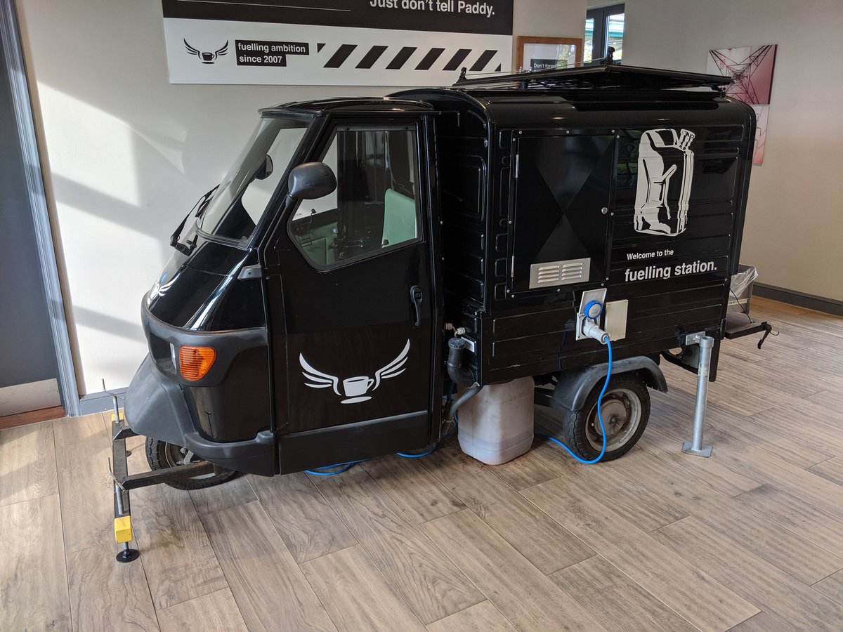 We're lusting over @PaddyandScotts coffee tuctuc this morning! All roads lead to great coffee or innovative training here at the #NITAs19 judging day! #innovationintraining #paddyandscotts #coffee #coffeetuctuc