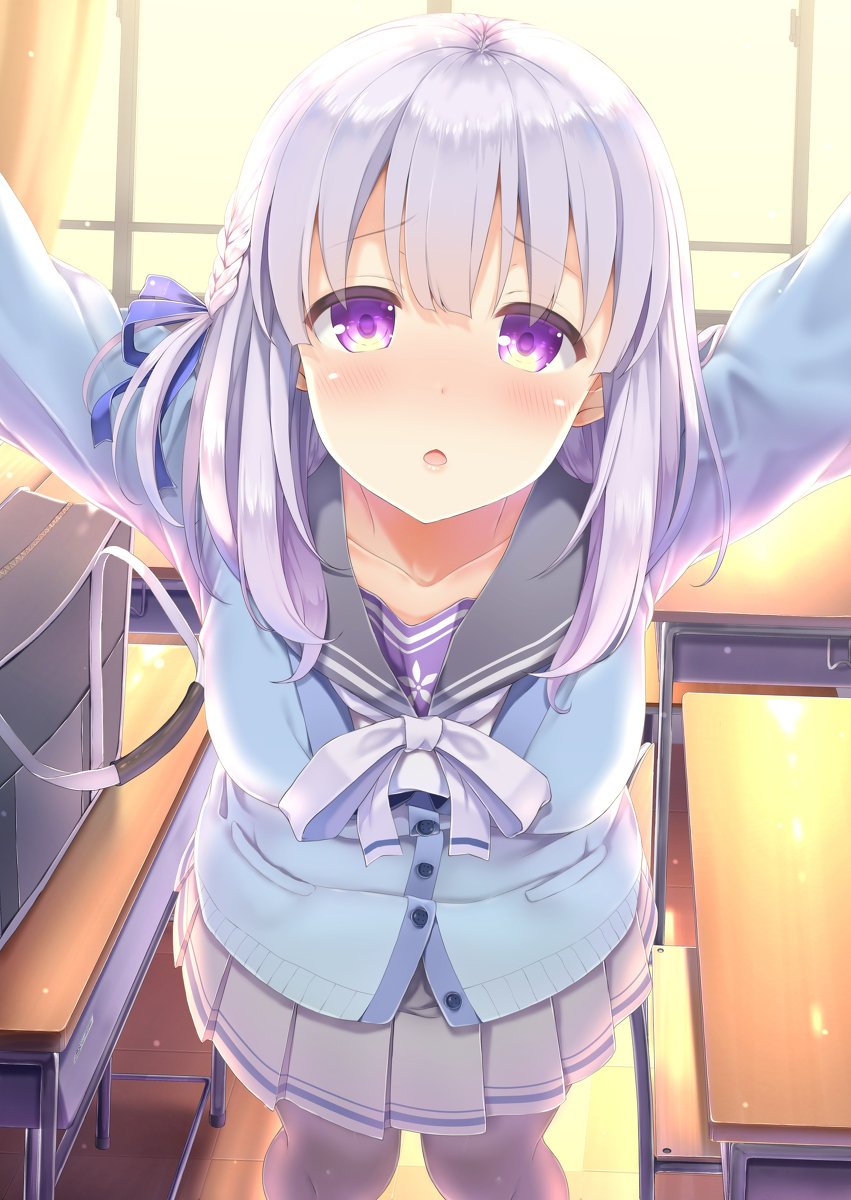 幸餅きなこ 君との距離 ぜろ 女の子 オリジナル 萌え キス顔 教室 白髪 美少女 T Co Pm600y8exi T Co Tgq8fzmljj Twitter