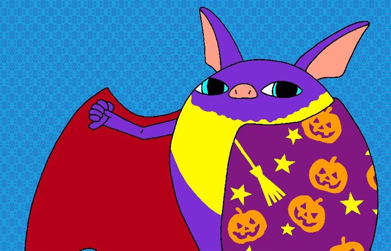 岡 怜央奈２ ハロウィン 妖怪ウォッチイラスト ふぶき姫 ヒキコウモリ グレるりん じんめん犬