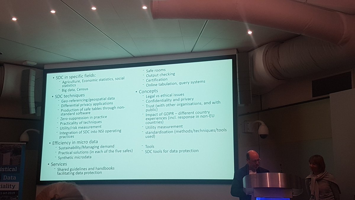 ManelSlokom's tweet image. Day-3" work session on statistical Data Confidentiality is almost over. Different tools are provided #sdcMicro or #microdata.no easy to use and to play with (1/2). The session is ending with future topics to work on. #trust #reproducibility... #CBS.nl #Netherlands #SDC2019.