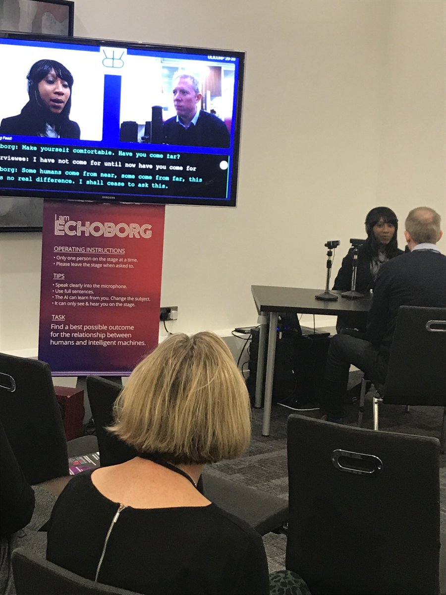 CXtechEvent's tweet image. The fantastic I am Echoborg demo session running twice today at the #AI &amp;amp; #Robotics conference and expo here in at Paul’s. Its Fascinating stuff! #intoAI