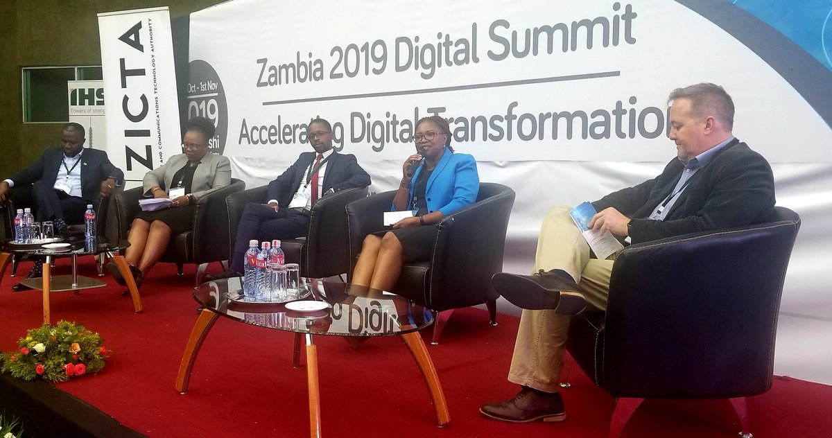 corpus_legal's tweet photo. Second plenary session, #Zambia 2019 #digitalsummit, @MTN_Zambia Money Edmund Barwuah, @Natsave1 @Hamusute, @fsdzambia Charity Luchembe Chikumbi, @BankofZambia Miriam Kamuhuza discuss leveraging on digital platforms for financial inclusion #CorpusLegal #zicta #stimulipr https://t.co/DvqXN9ksKc