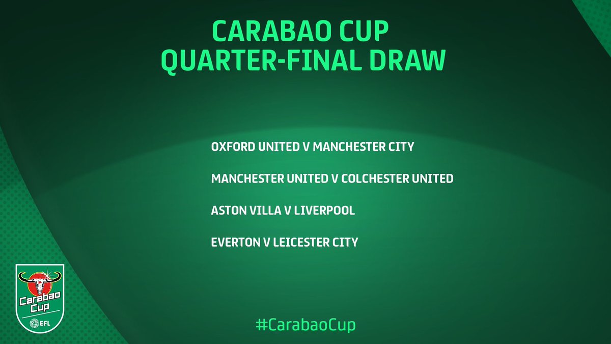 seputar_city's tweet photo. CARABAO CUP DRAW: Manchester City akan bertandang ke Oxford United di babak 8 besar. https://t.co/vVKaXYSv8L