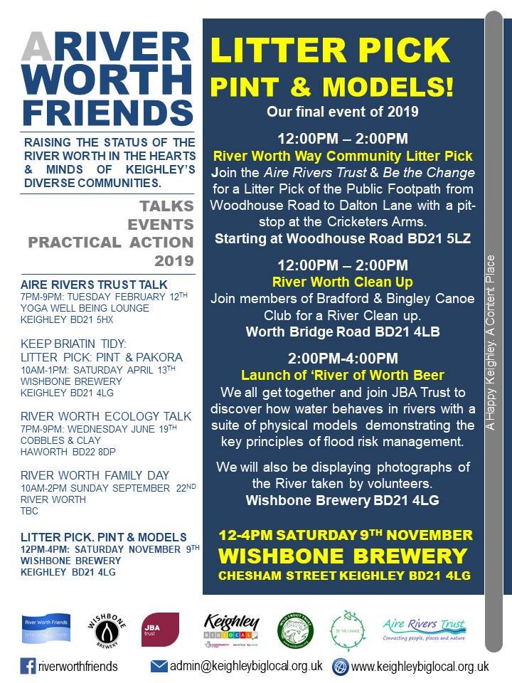 River Worth Friends- Saturday 9th November 12-4PM 
A day of action and launch of our new beer "River of Worth" made from surplus breads supplied by coop foodstore
#litterpick #rivercleanup #riverworth #coop #wastefoods