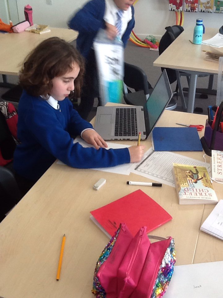 P6Calderwood's tweet photo. We are getting used to our #DIYclassroom in Primary 6. Bonus activities today included researching Victorian recipes, writing a play set in a Victorian school and filming it, and creating a piece of artwork set in a Victorian school. https://t.co/VY3Q5cpN6I