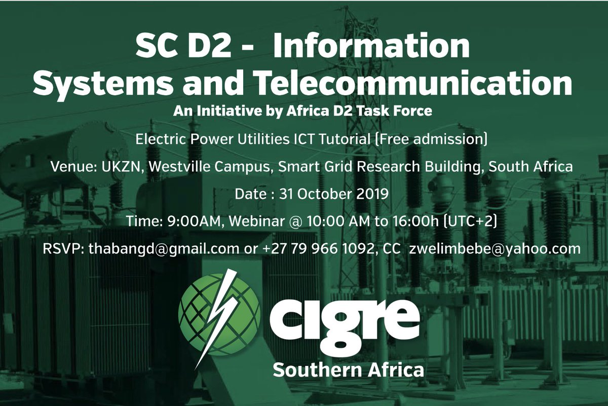 SAIEE_CGC's tweet photo. . @CigreSA SCD2 Info Systems Telecommunications Study Committee Utilities #ICT Tutorial happening right NOW ON #WebinarJam
Link: https://t.co/yyEQcOFPkp
#SDH #TDM #PacketNetworks #IPMPLS #SDN #NFV #OTN #AI https://t.co/yZLeLKaAVj