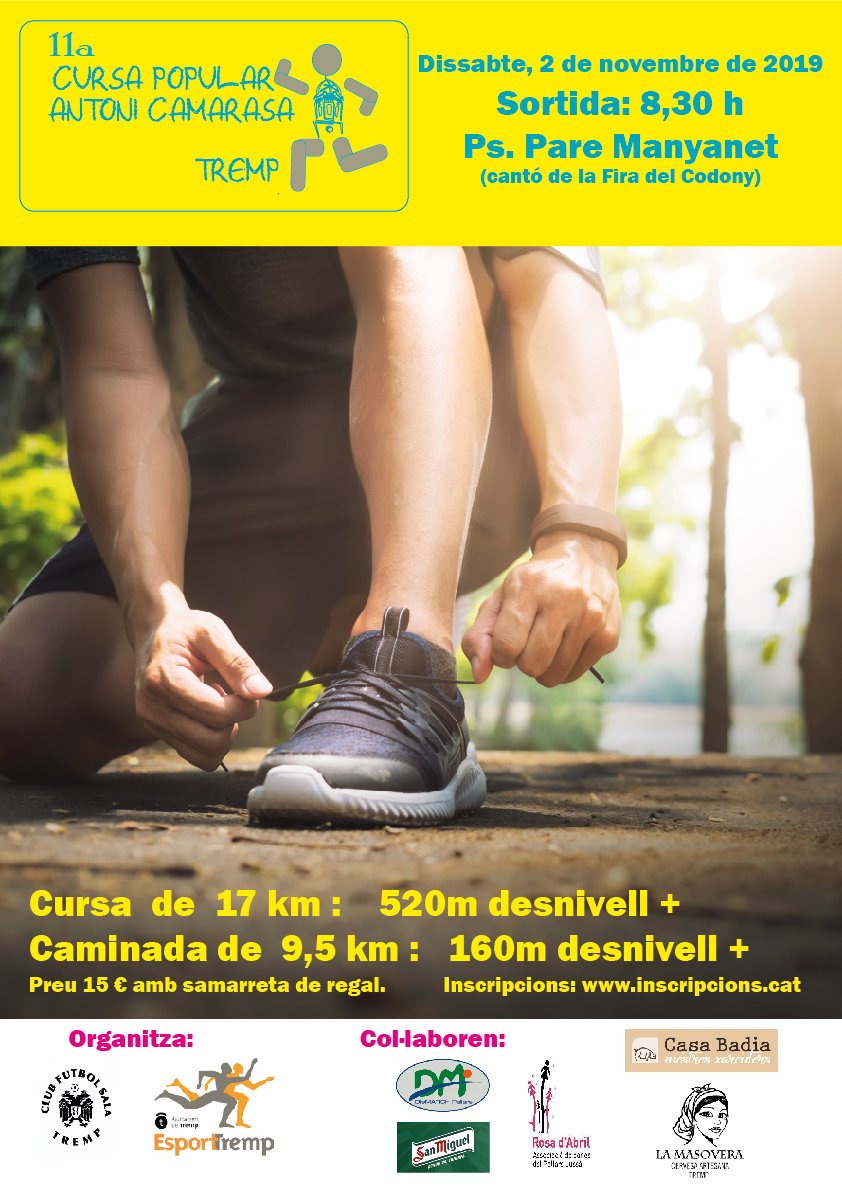 AjTremp's tweet photo. Encara no t'has apuntat a la cursa popular Antoni Camarasa?🏃♀️🏃♂️🏆
Pots inscriure't aquí mateix: https://t.co/AVXnGkpPvl
🔴Dissabte, 2 de Novembre
🔴Sortida a les 8,30 h Ps. Pare Manyanet
#firadelcodony #tremp https://t.co/NOy1l8P8oJ