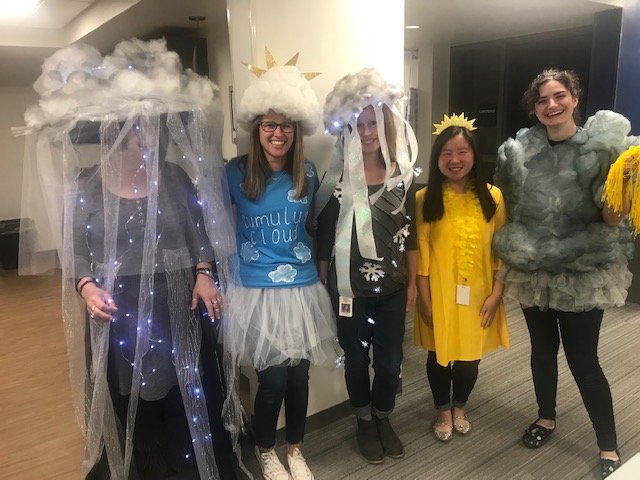 PKEElementary's tweet photo. PKE 3rd grade teachers show the weather today to be cloudy with a chance of rain! Happy Halloween everyone https://t.co/R5uoRbdUVH
