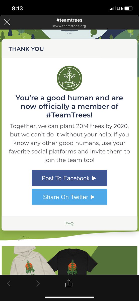 Mikehunter135's tweet photo. I know it’s not a lot but let’s be good humans and try to save the only earth we have :) @MrBeastYT #TeamTrees https://t.co/9Xt7IjE22m
