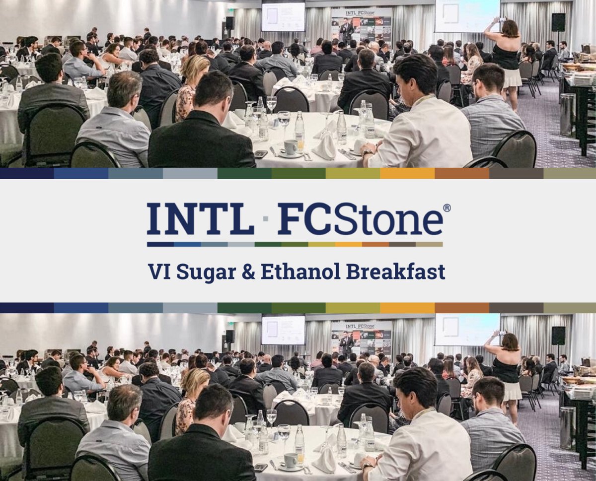#SugarWeek Equipe de especialistas nos mercados de Açúcar e Etanol da @FCStoneBrasil reúne público recorde em São Paulo para apresentar as perspectivas para a safra brasileira e global durante o VI INTL FCStone Sugar &amp; Ethanol Breakfast.