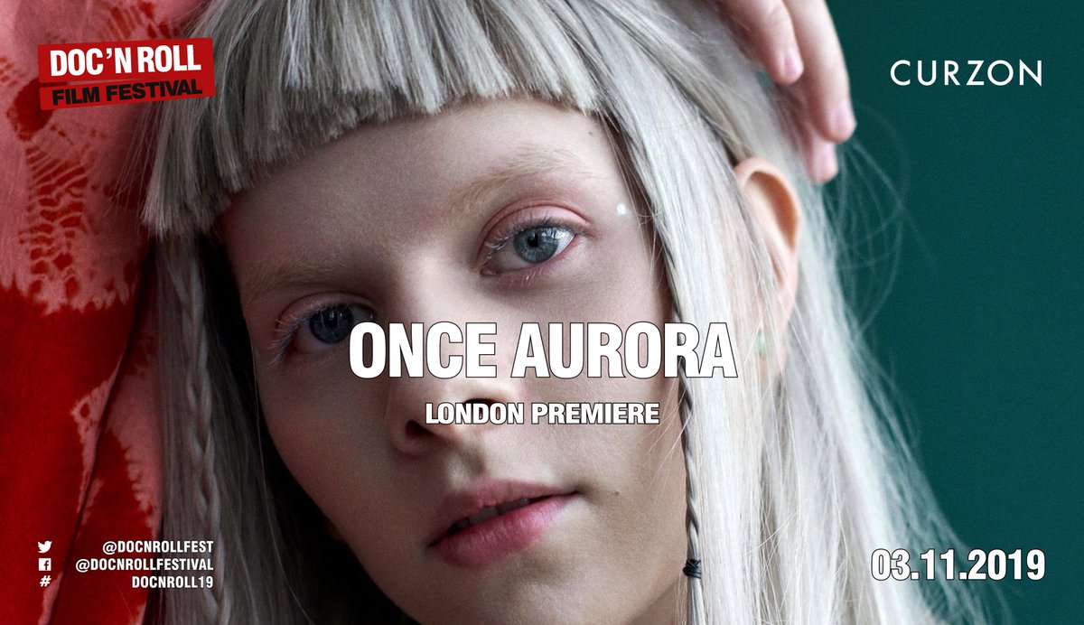 AURORAmusic's tweet photo. There's a screening of the "Once Aurora" documentary in London at Curzon Soho as part of Doc'n Roll Festival on the 3rd of November. I will be joining via Skype for a Q&amp;A session after the showing 💚 Tickets here!! https://t.co/vC0mO6tMpa https://t.co/NIMyShVPA0