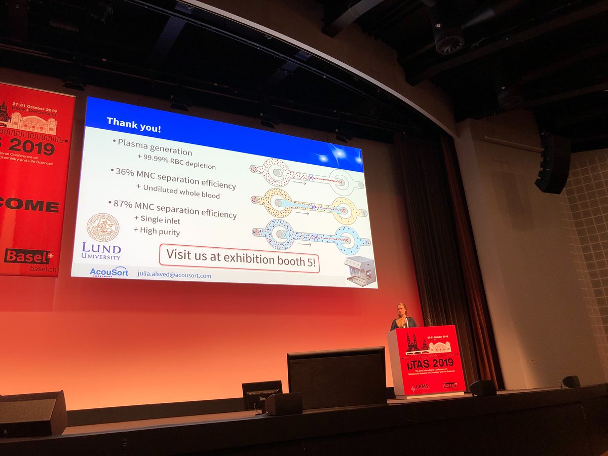 AcouSort's tweet photo. Thank you for a great conference @MicroTAS2019. It was an honour to present our work on using AcouWash for automated, high-quality separation of mononuclear cells from whole blood. Learn more about this application here: https://t.co/UfIkQkdxXy
#MicroTAS2019 https://t.co/V00c0nMQ4Z