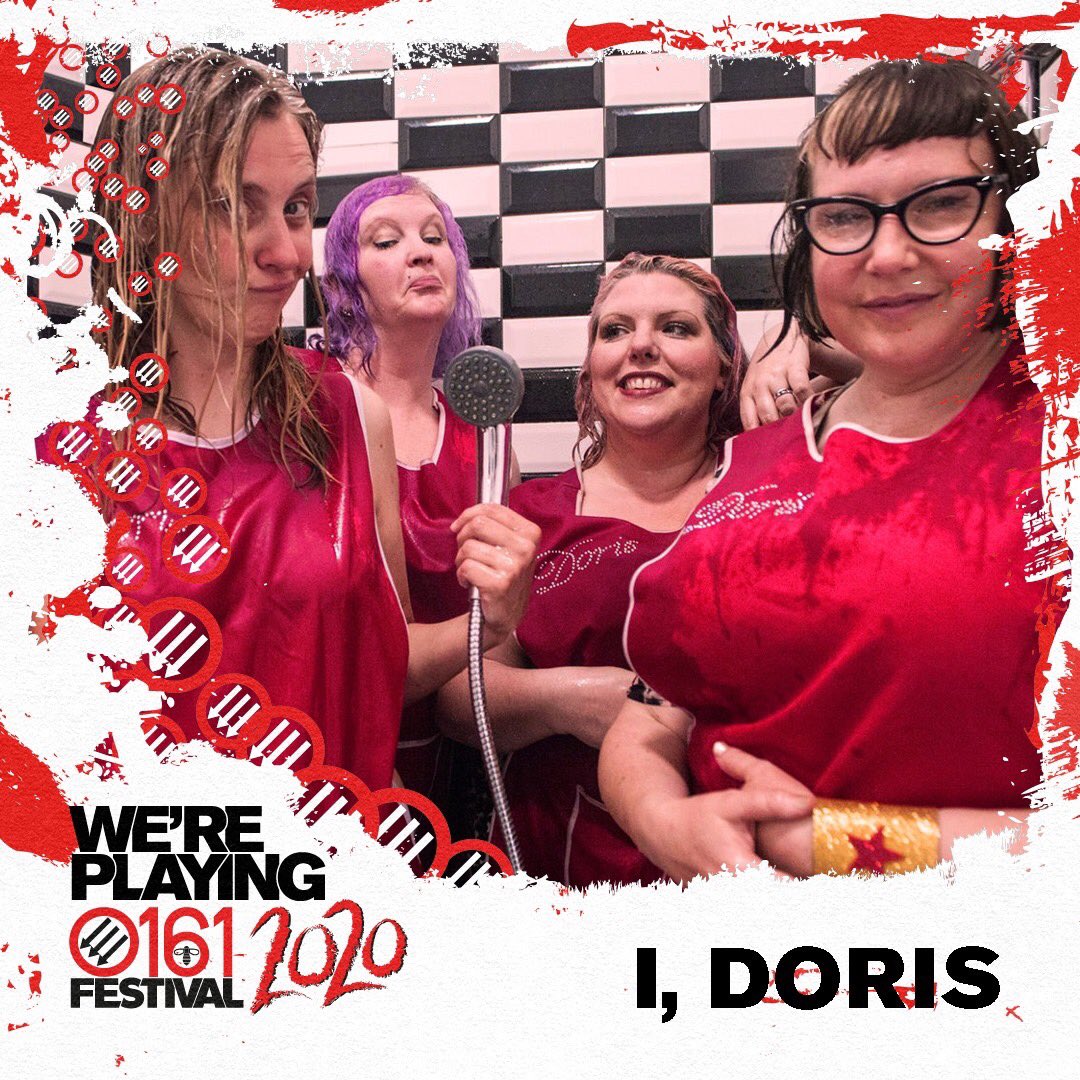 0161Festival's tweet photo. Feminist post-punk delivered with a fun DIY attitude and heaps of humour. I, Doris are hilarious, thoroughly entertaining and ready to take the patriarchy on one gig at a time.
First time in MCR #idoris #feminist #postpunk #garage #indie #manchester #0161festival #antifascist https://t.co/WQ0YO6wxRB