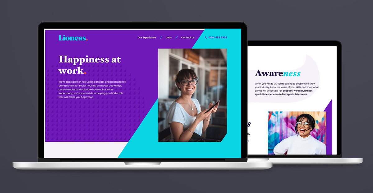 Proud to show off our recent brand identity and bespoke website for @LionessRecruit 

tribeuk.co.uk/work/lioness-r…

#brand #branding #creative #webdesign #webdev #craftcms #startups #design #WebsiteDevelopment #brandexperts
