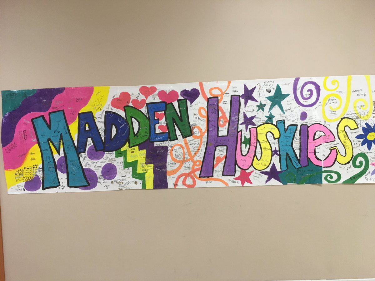 MaddenLibrarian's tweet photo. Beautiful banner created by Madden art club. All of our huskies signed as a pledge to stay kind. So proud! https://t.co/3T2HeJpBnH